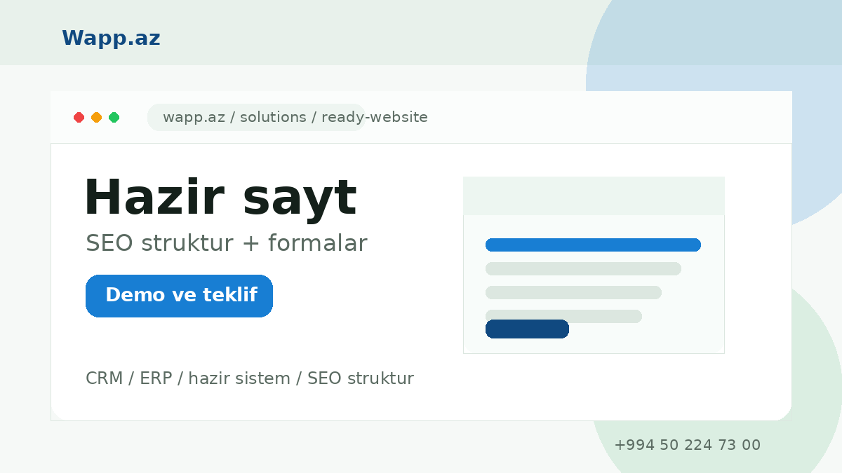 Hazır sayt həlli SEO üçün necə hazırlanmalıdır? - Wapp.az praktik məqalə